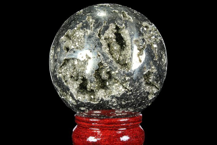 Polished Pyrite Sphere - Peru #98032
